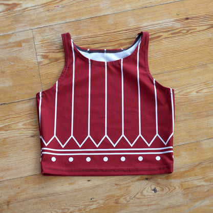 PINSTRIPE KAKINNIIT CROP TOP